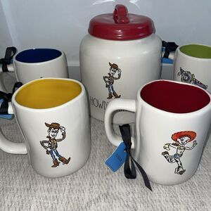 Disney Pixar Rae Dunn Toy Story Bundle Mugs Cookie Jar 5 Pieces NWT NWOT